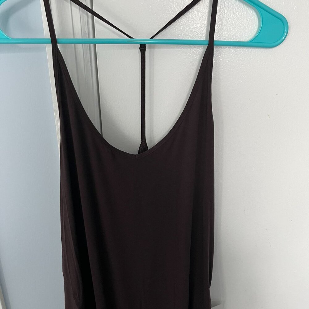 Lululemon Modal-Silk Yoga Tank Top Size 10 Espresso NWT